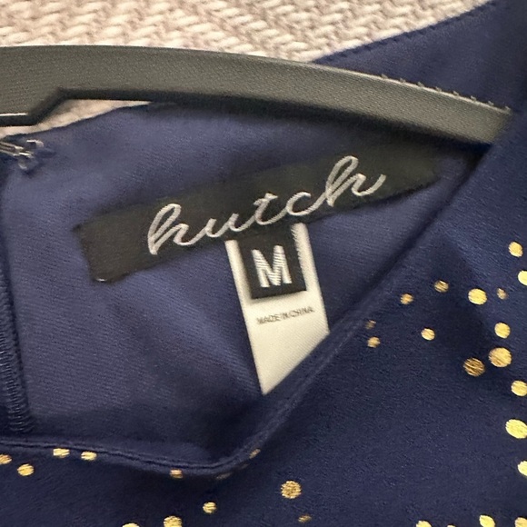 Hutch Anthropologie Navy Metallic Spotted Dres - Picture 4 of 4